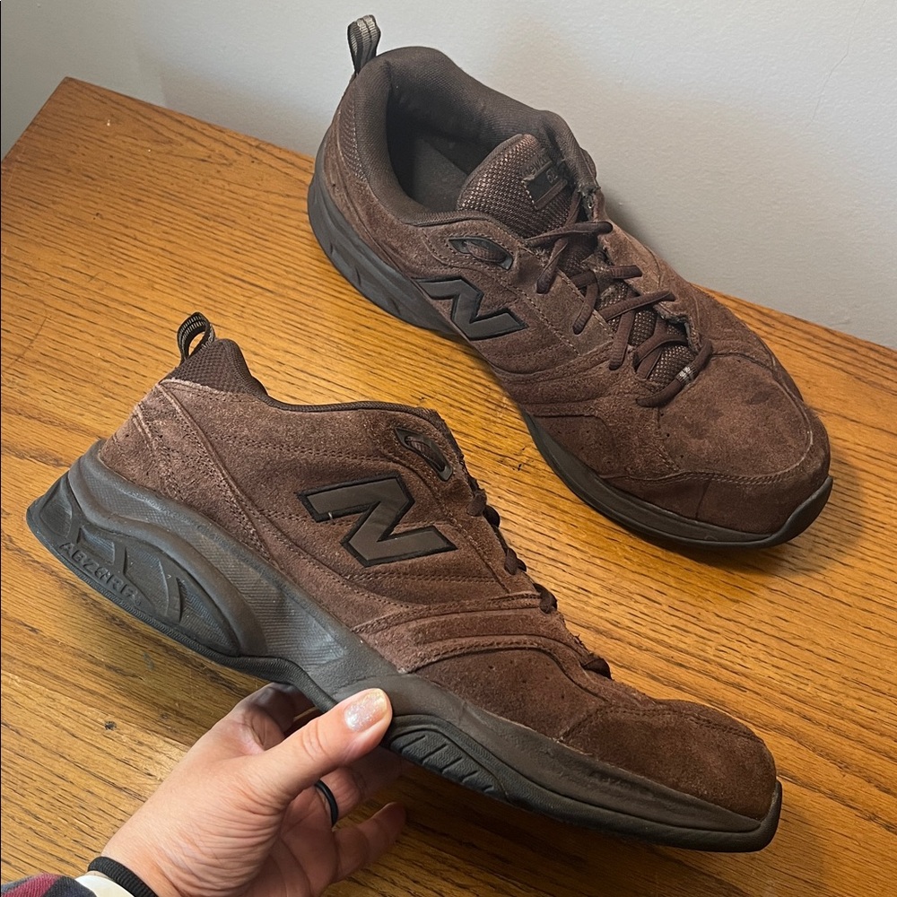 New Balance 623 Shoes Brown Suede Walking Sneakers Size 13 2E Wide